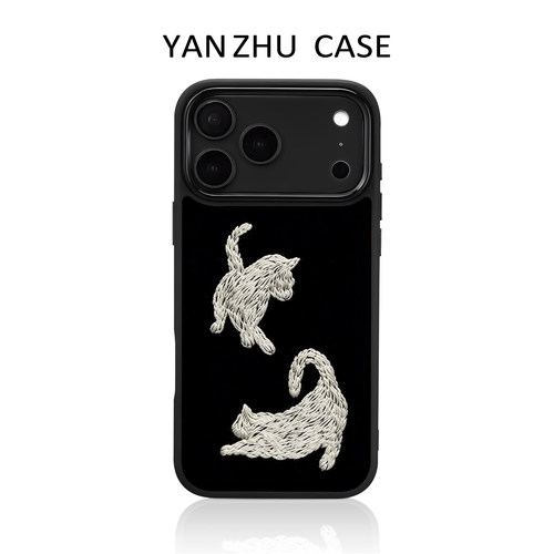 手绘猫咪手机壳适用苹果系列