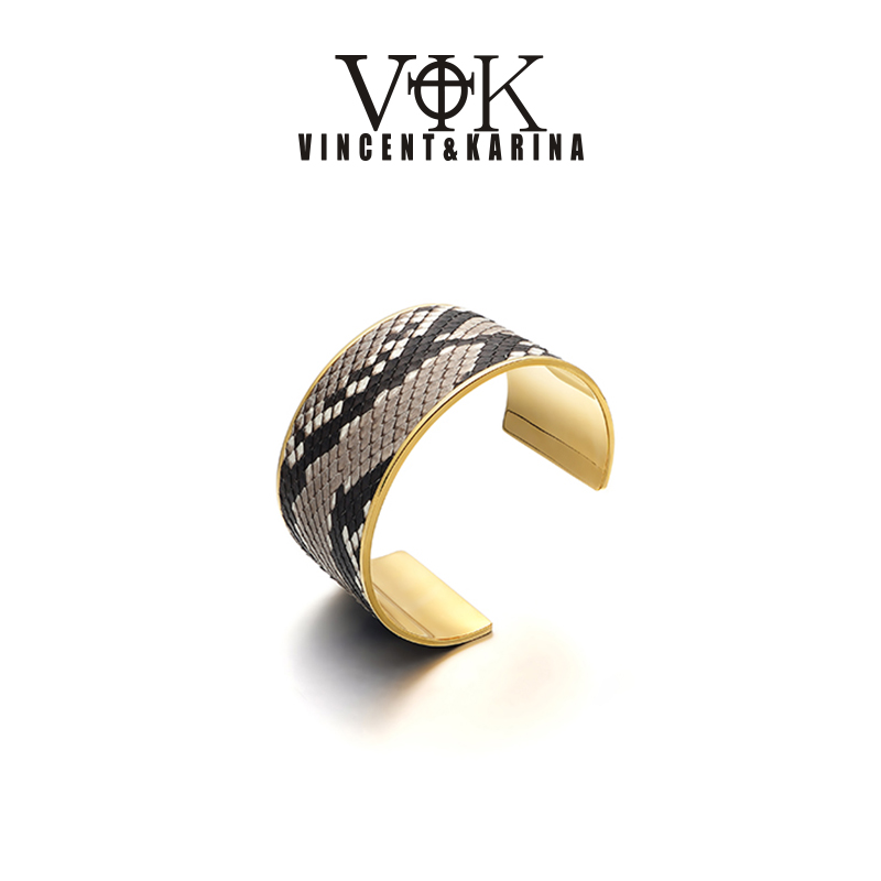 vk饰品 【幻灵】摩登夸张时尚百搭手饰小众设计蛇皮纹高级感手镯