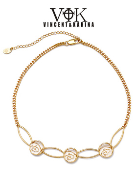 vk饰品【涟漪】轻轻奢气质白色滴釉锁骨链小众设计百搭气质项链