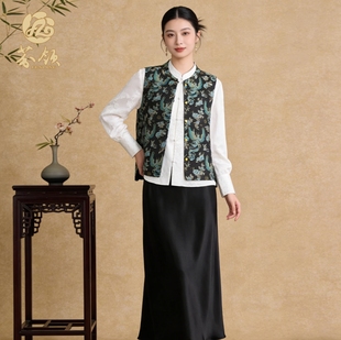 提花马甲BX2033 芬领 织金 非遗桑蚕丝宋锦 BX2035 凤舞九天纹