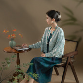 龙凤共舞麦穗纹 外套WT271 开衫 非遗宋锦螺钿幻彩圆领长袖 时尚