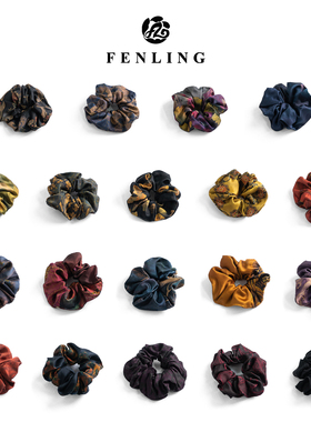 蓬蓬发绳合集-桑蚕丝香云纱百搭蓬蓬发绳发圈弹力简约FX55-FX72