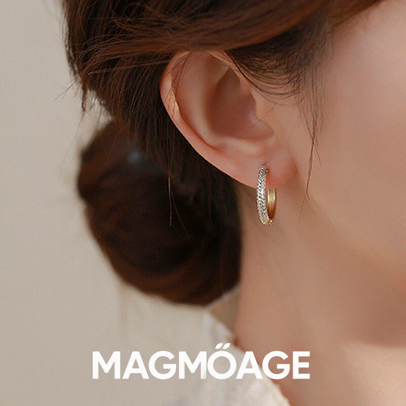 法国MAGMOAGE精致粉色花朵耳环