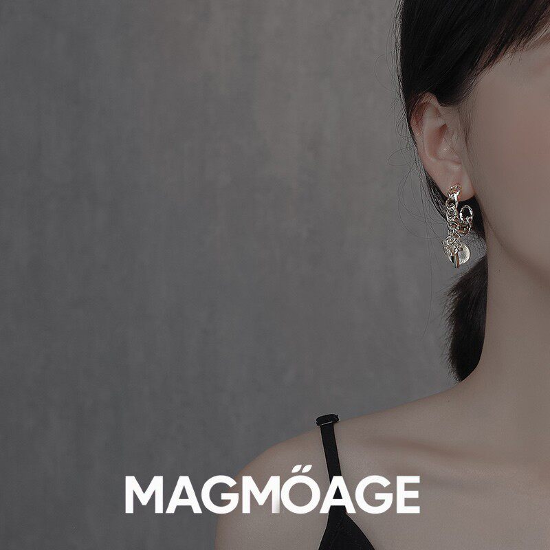 MAGMOAGE轻奢十字架圆圈耳环