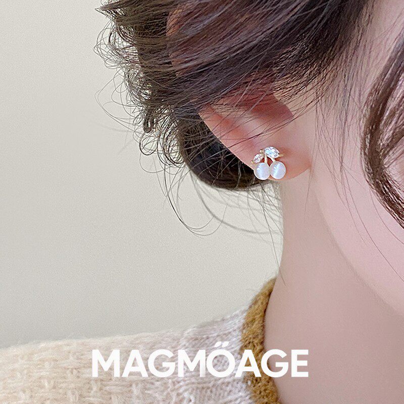 MAGMOAGE真金电镀樱桃耳钉