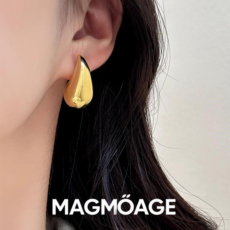 MAGMOAGE法式光面金属耳钉