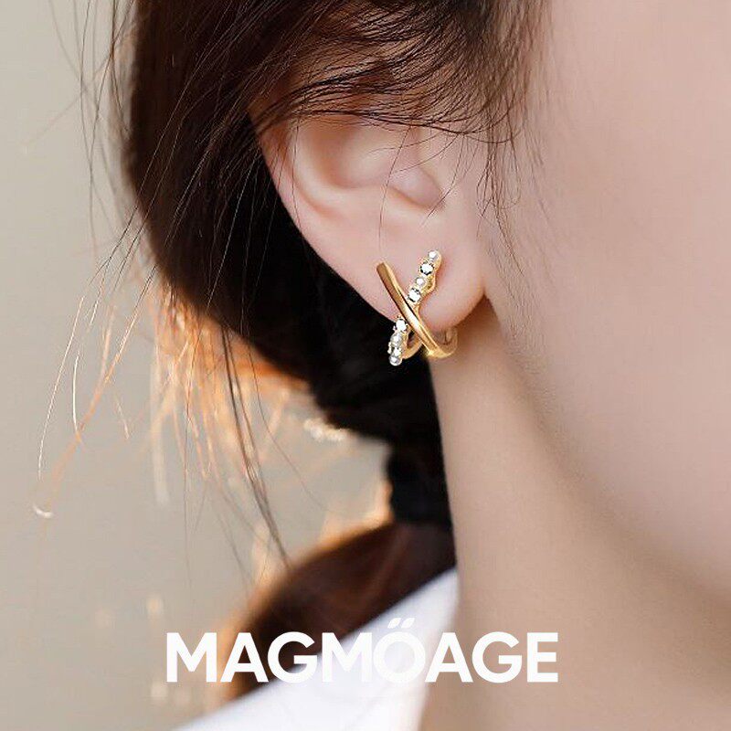 法国设计师MAGMOAGE交叉耳环
