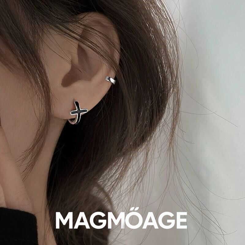 MAGMOAGE925纯银十字架耳环