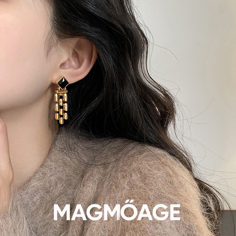 法国设计师MAGMOAGE金属表带耳环