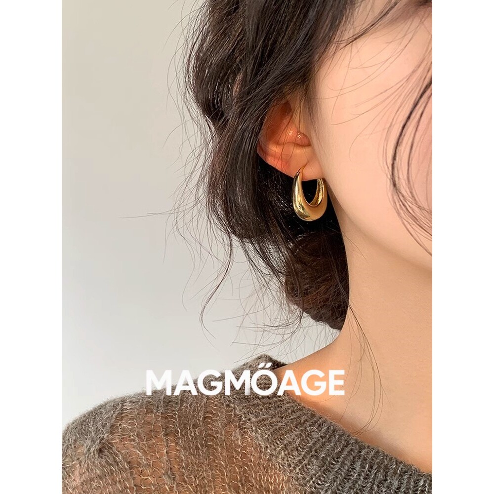 MAGMOAGE极简光面水滴耳环