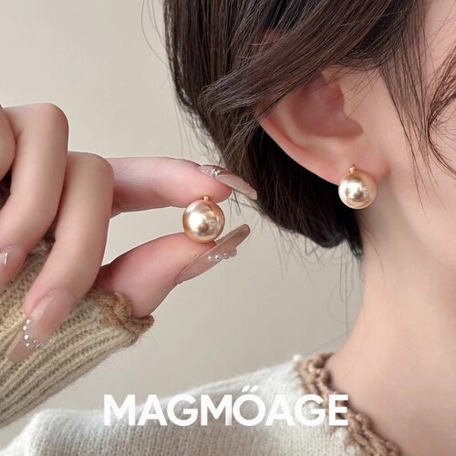 MAGMOAGE香槟金施家珍珠耳环