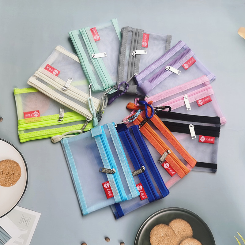 双层收纳袋透明双层证件袋尼龙