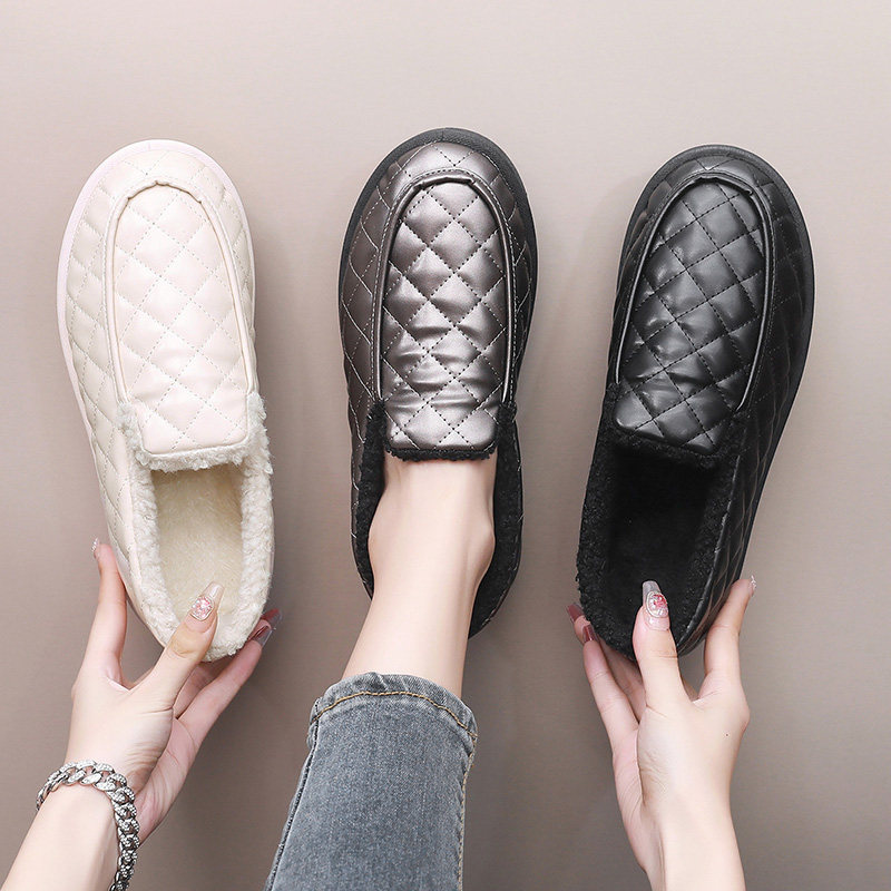 冬季新款棉鞋女加绒一脚蹬毛毛鞋外穿百搭保暖豆豆鞋女防水雪地靴,女鞋,乐福鞋（豆豆鞋）,淘宝优惠券,粉丝福利购,淘宝优惠卷