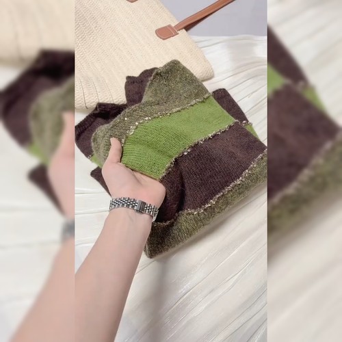 韩系复古软糯绿色针织衫女