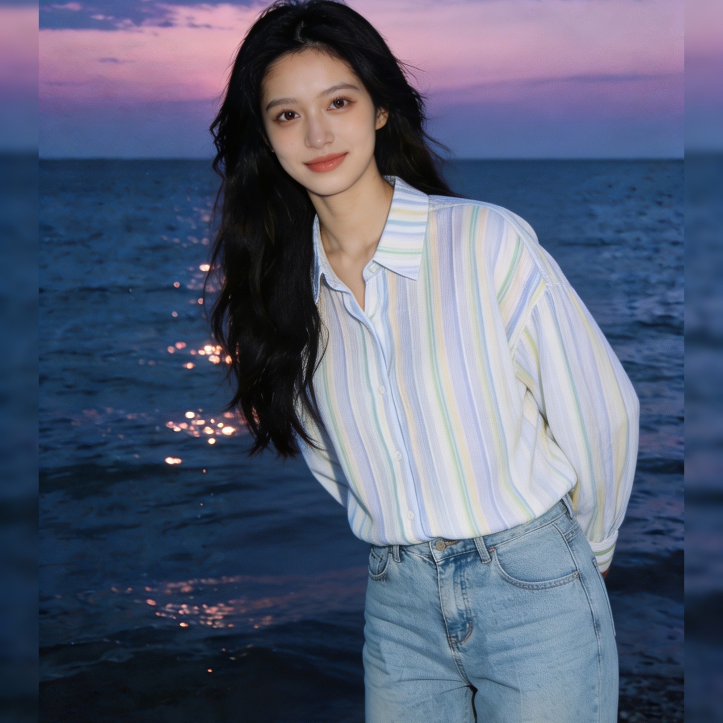 时尚翻领单排扣紫色防晒衬衣夏季薄款小个子高级感宽松显瘦衬衫女