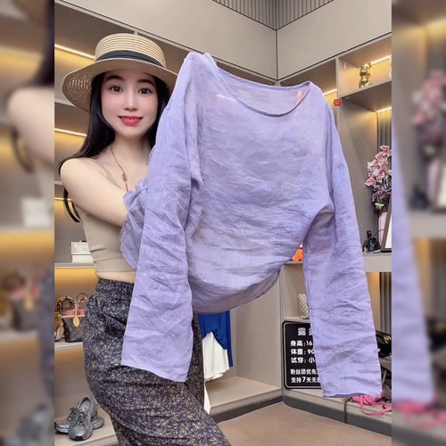 欧洲站欧货苎麻套头衬衣女