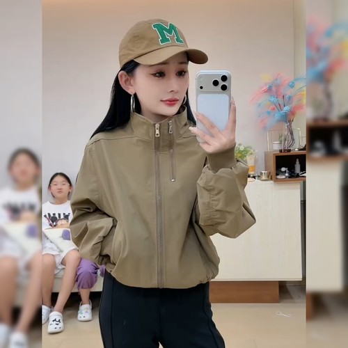 小个子双拉链百搭冲锋衣女