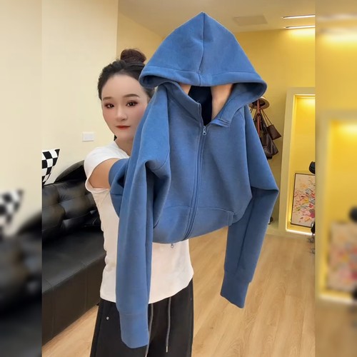 高级感连帽加绒加厚外套女