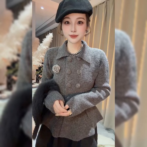 别致高级感炸街灰色外套女
