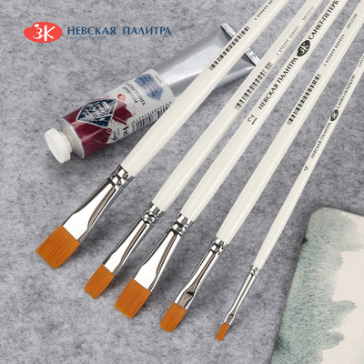 俄罗斯白夜水彩画笔人造毛长杆