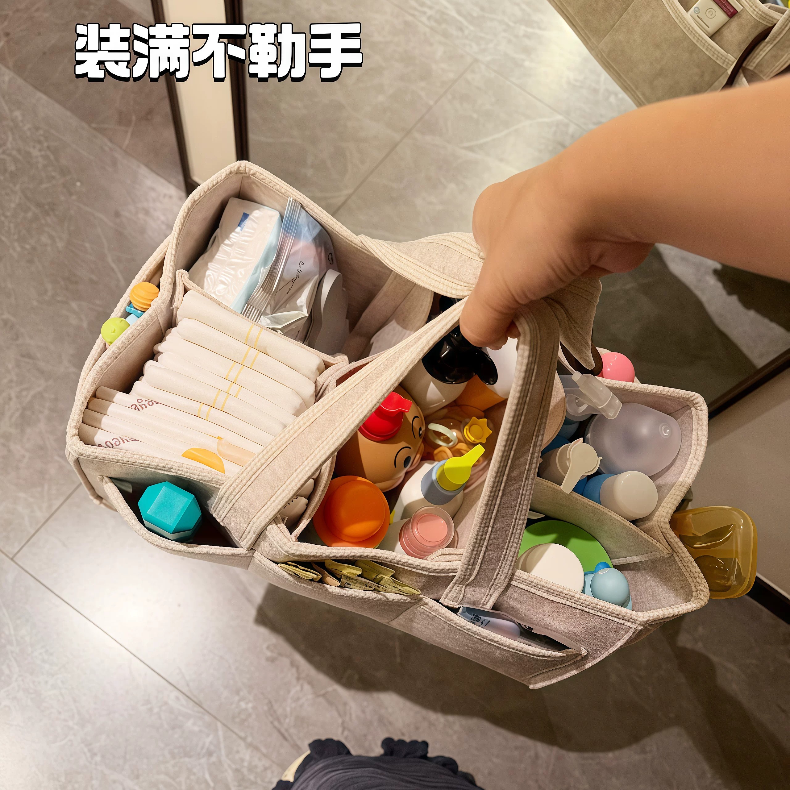 多分格母婴包妈妈包多功能外出轻便大容量手提袋待产包