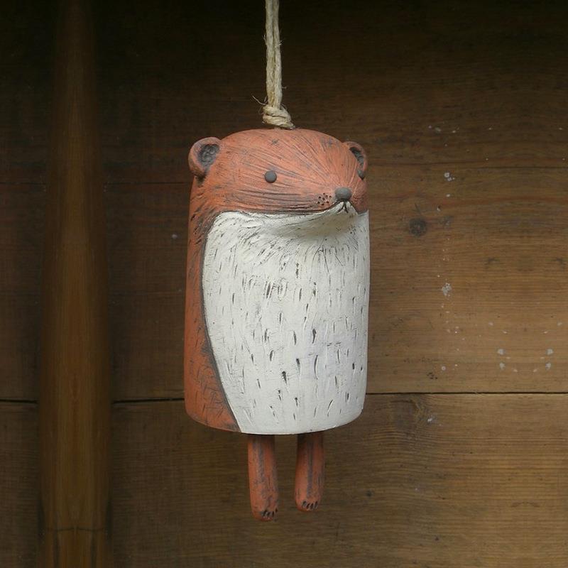 跨境新款乡村动物风铃挂件波西米亚手工花园装饰树脂工艺品
