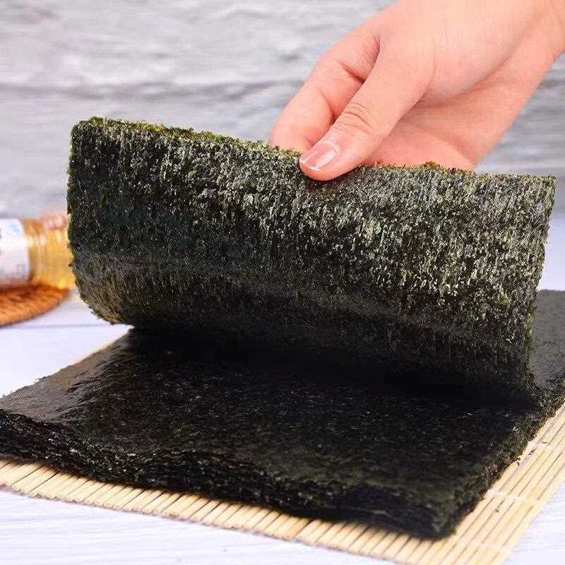 新疆包邮寿司海苔大片做紫菜包饭专用50张墨商用食材烤紫菜全型做