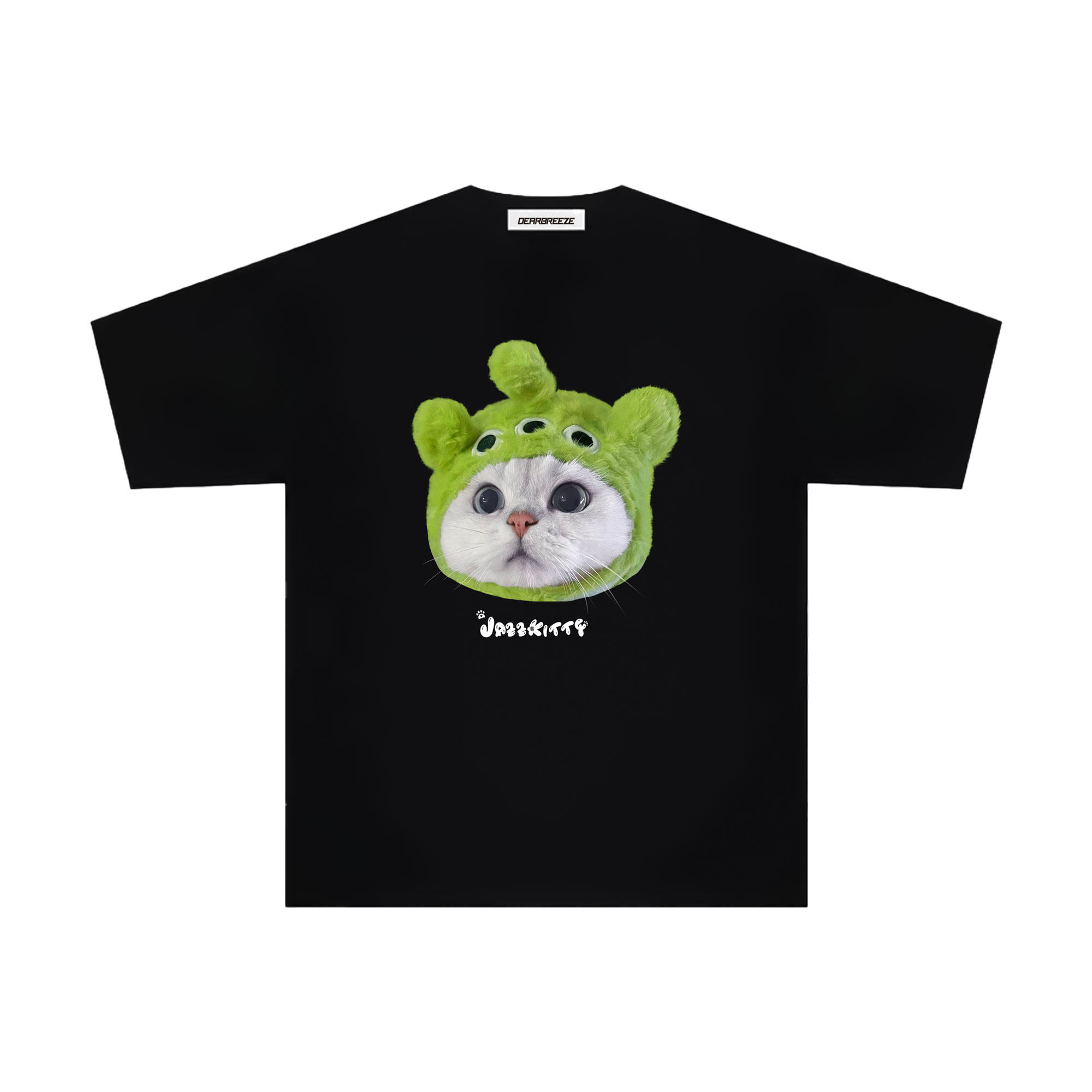 40支精梳棉240g国潮纯棉休闲短袖T恤女猫咪萌宠新款男女同款夏季