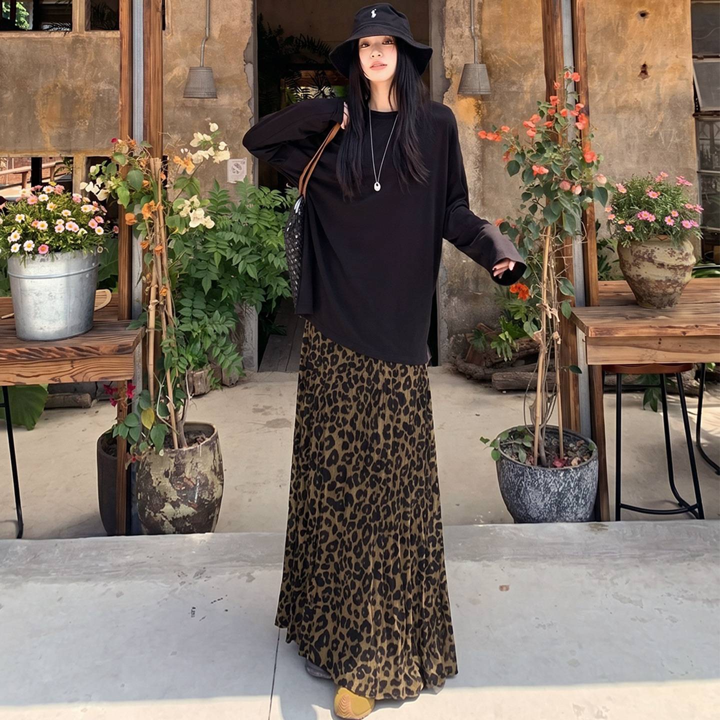 美式辣妹风豹纹半身裙女夏新款