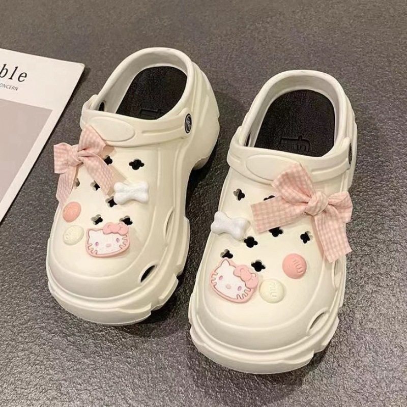 洞洞鞋女款2024新款可爱小狗拖鞋女秋外穿豆豆鞋网红爆款黑色凉鞋,女鞋,洞洞鞋,淘宝优惠券,粉丝福利购,淘宝优惠卷