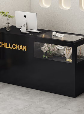 服装店收银台美容院吧台前台小型接待台网红女装店中岛台展示柜台