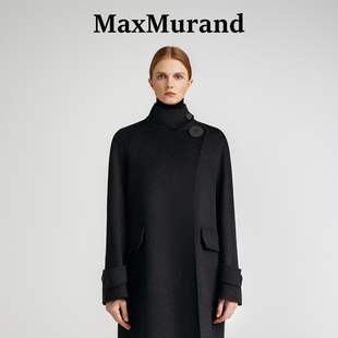MaxMurand 碳灰定染 欧洲皇室 摩登老钱风_羊绒大衣女双面长款