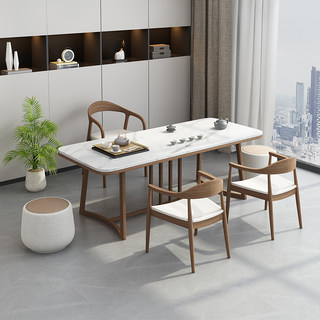2023茶桌椅组合轻奢岩板实木泡茶台现代简约烧水壶嵌入式家用阳台