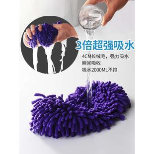 雪尼尔大拖把家用一拖净拖布替换布干湿两用懒人平板拖毛毛虫地板