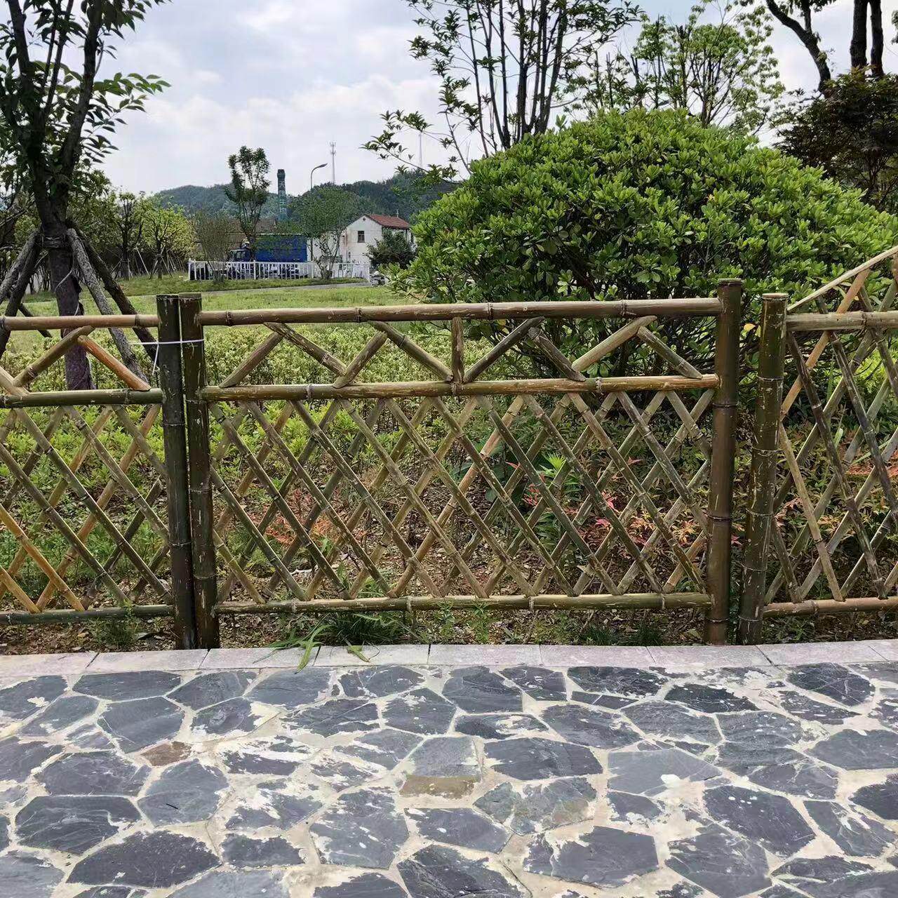 竹子栅栏围栏菜园隔断户外花园别墅草坪护栏庭院竹篱笆