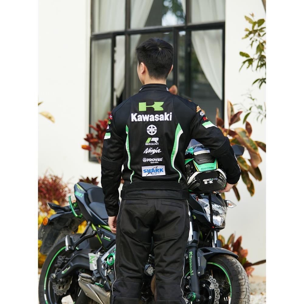 热销夏季四季通用摩托车骑行服男摩旅防护防摔衣赛车服川崎机车荧