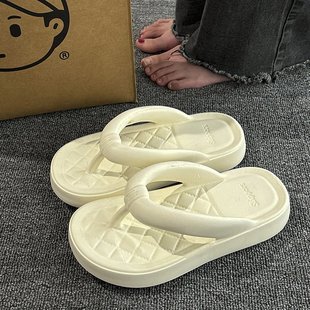 女 德式 厚底人字拖女夏季 外穿防滑海边沙滩鞋 踩屎感夹脚凉拖鞋