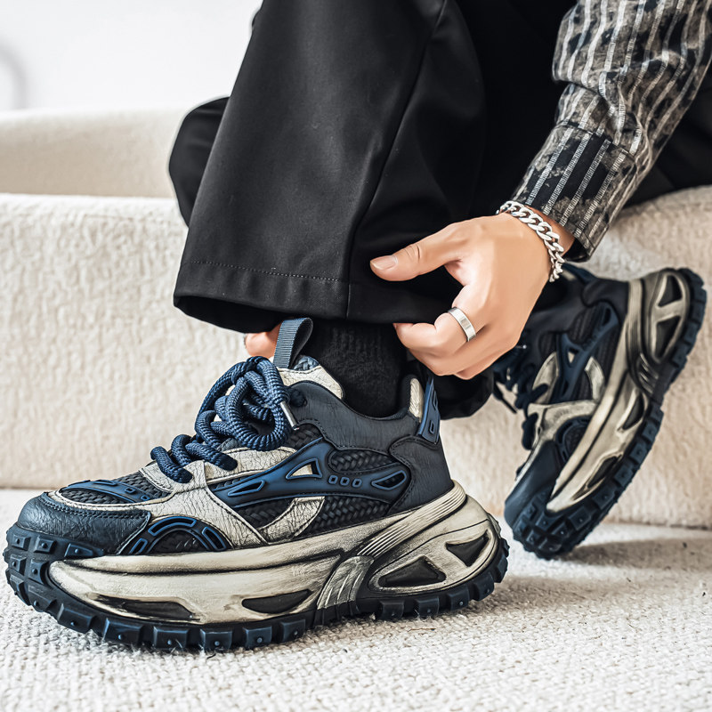 秋冬款男鞋厚底老爹鞋透气运动休闲鞋青少年四季百搭增高复古潮鞋,流行男鞋,老爹鞋,淘宝优惠券,粉丝福利购,淘宝优惠卷