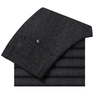 男裤秋冬款休闲裤男修身人字纹长裤男免烫裤子男磨毛裤春季西裤