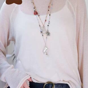 2025「小马踢踏」闪电靴子编绳项链毛衣链可调节百搭绑绳