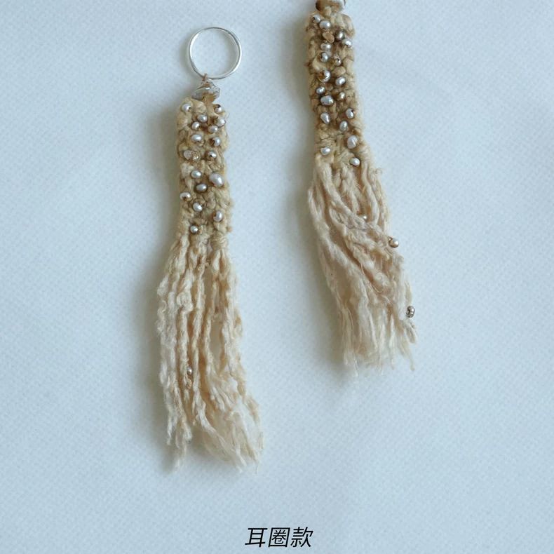 小众点缀流苏耳坠茶染耳钉森系复古风耳饰耳环气质文艺