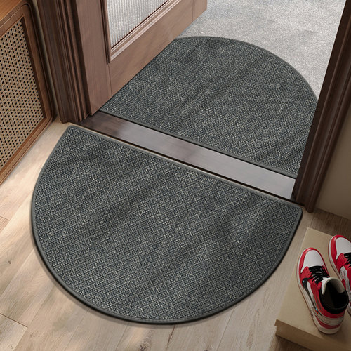 半圆进门地垫亚麻编制纹入户门脚垫耐脏除尘防滑门外地毯可定制