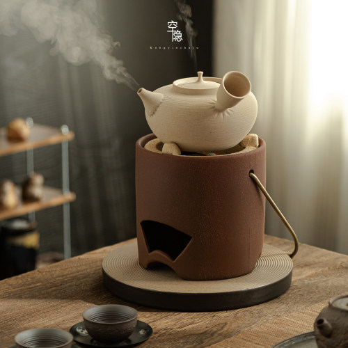 空隐泥砂铫煮茶炉侧把围炉煮茶