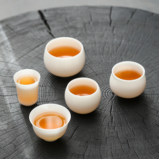 空隐冰种玉瓷羊脂玉主人杯白瓷家用个人专用茶杯单个陶瓷品茗单杯