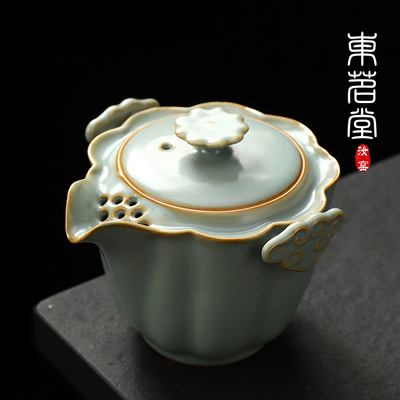 汝窑盖碗茶杯单个高档泡茶功夫茶具陶瓷泡茶杯大容量防烫青瓷冰裂