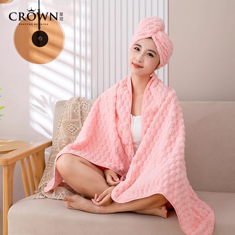 皇冠云朵干发帽浴巾组合超强吸水速干家用毛巾加厚擦头干发巾