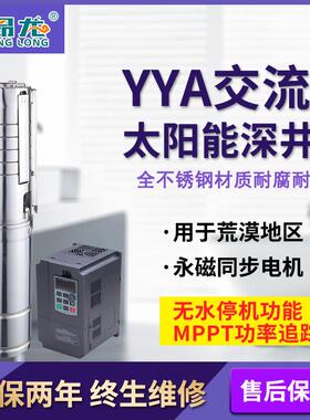 YYA太阳能家用抽水泵 深井取水农田专用泵 高扬程光伏交流水泵