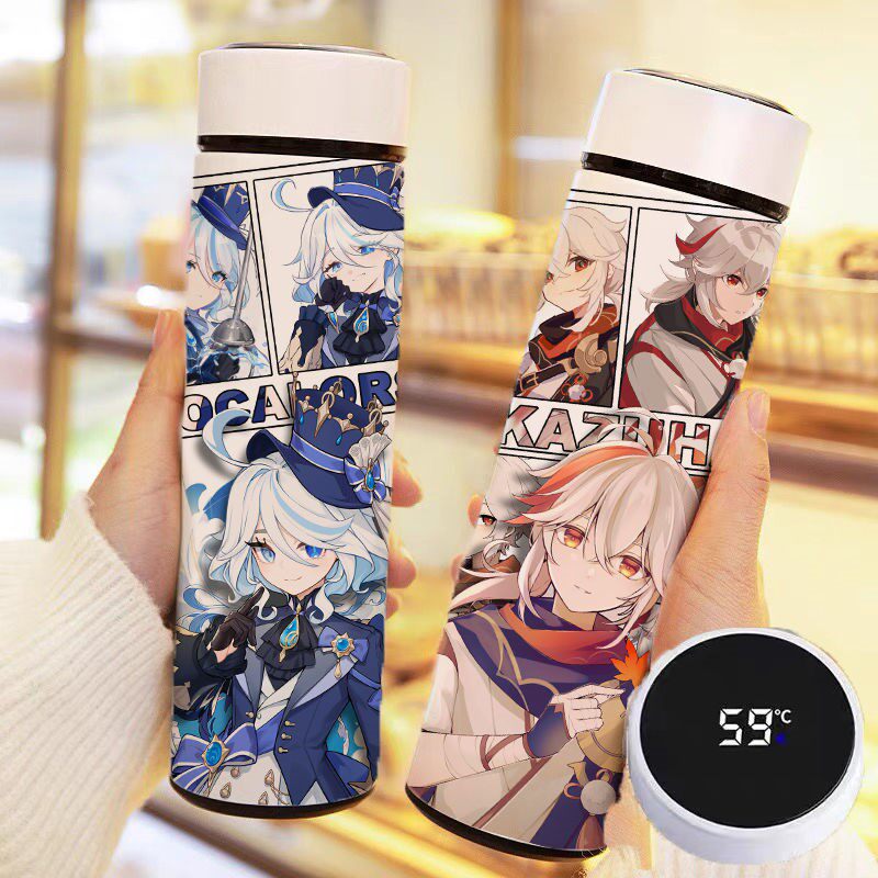 原神芙卡洛斯散兵智能保温杯大容量不锈钢温度显示魈温迪户外水杯