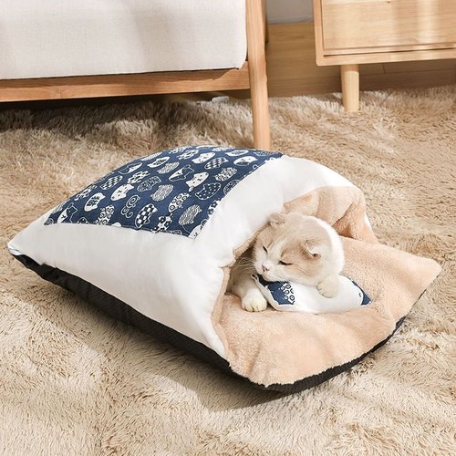 姆特日式和风猫咪睡袋加绒猫窝