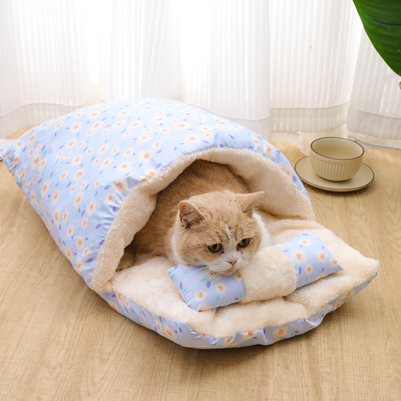 猫窝夏季冬季宠物猫睡垫小号大号可拆洗空调窝猫咪垫子加绒猫睡袋